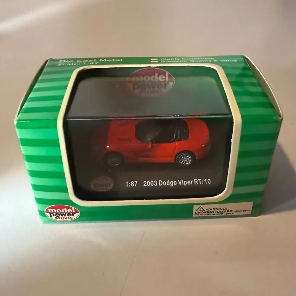 Model Power Minis 19281, 2003 Dodge Viper RT/10 Convertible, Red, 1/87 HO Scale